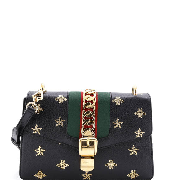 Gucci Small Sylvie Shoulder Bag Printed Leather - Picture 1 of 5